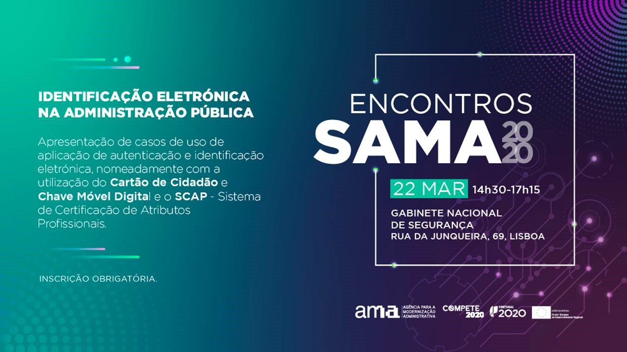 Poster convite do evento Encontros SAMA2020