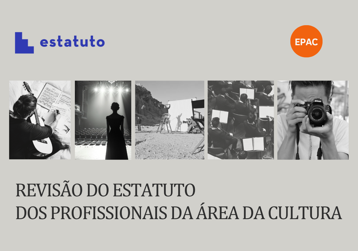 Imagem de fotografias a preto e branco de profissionais da cultura com o título 
